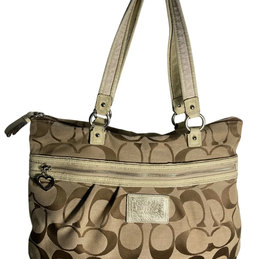 Coach Poppy Stylish Tan Designer Tote Bag
